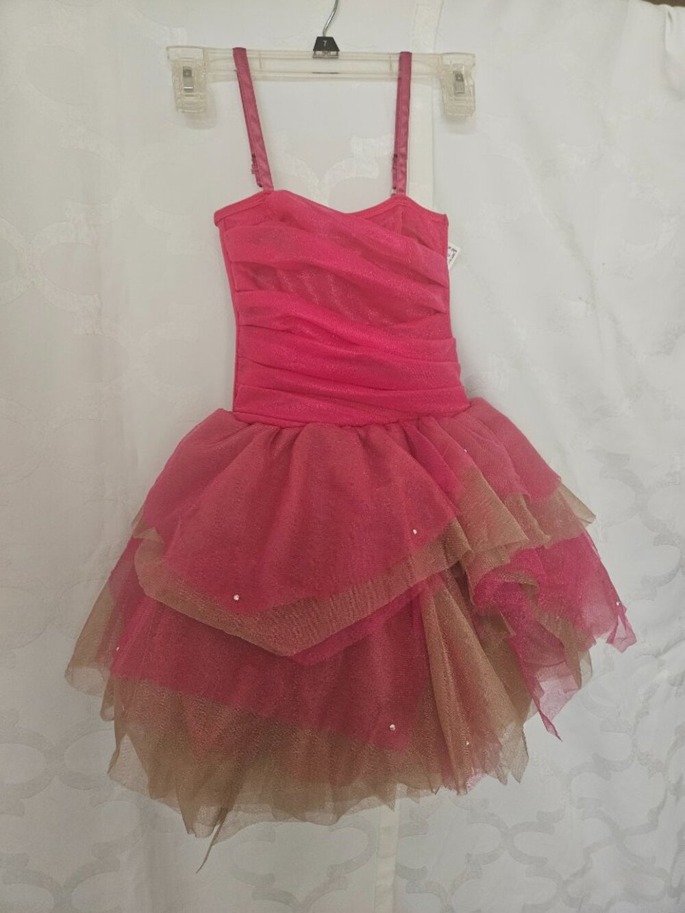 **Ooh La La Couture Pink & Gold Tulle Party Dress**